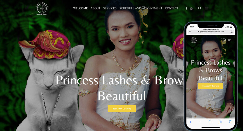 PrincessLashesandBrows.com iPhoneX Laptop Promo Layers 2022 23